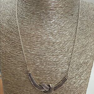 Elegant Silver Knot Necklace